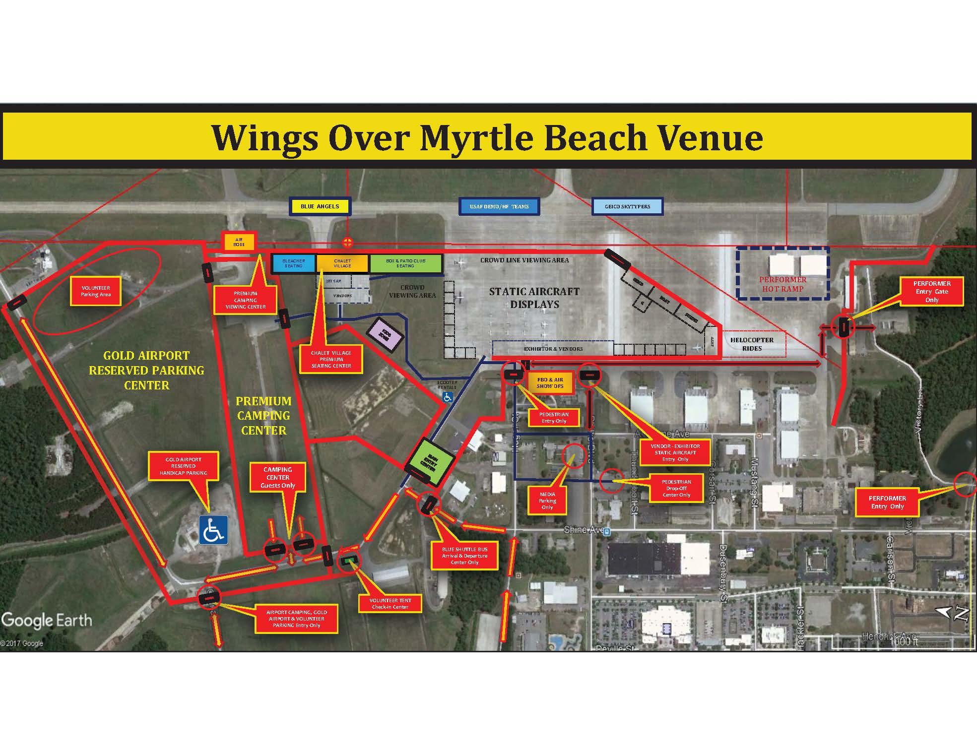 Wings Over Myrtle Beach Site Map (2) 2018